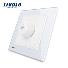 Livolo Новый Диммер Белый Кристалл Стеклянная Панель AC 110 ~ 250 В Главная Настенный Выключатель Света VL-W291G-12